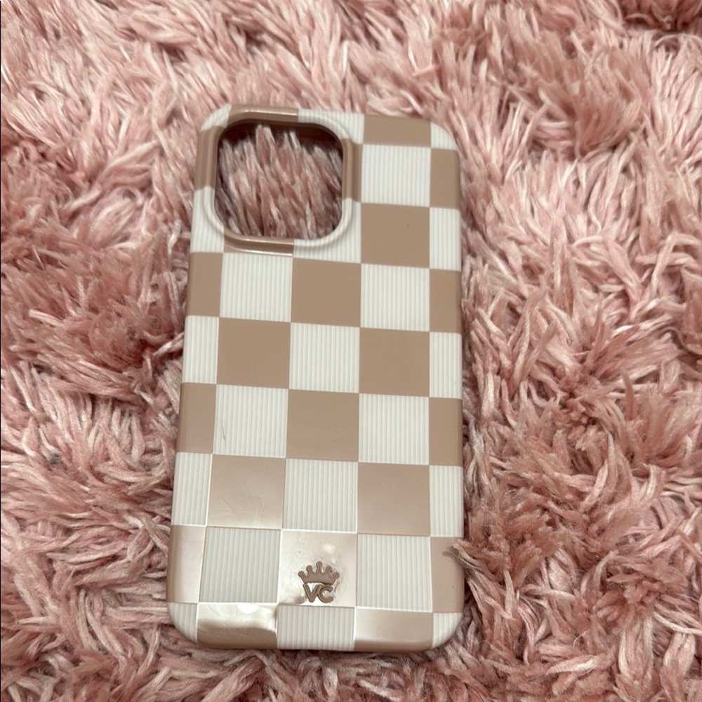 Checkered Tan and White Phone Case